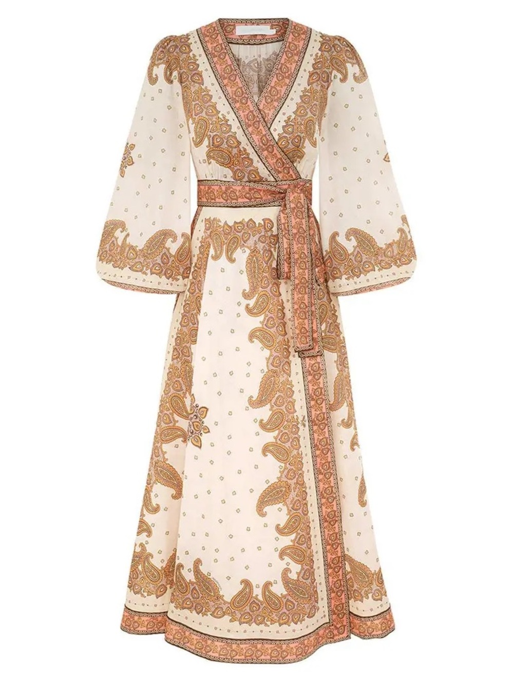 Zimmermann Cream and Tan Paisley Maxi Dress - Picture 1 of 2